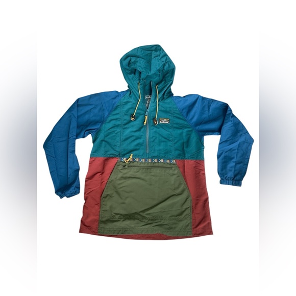 L.L. Bean Other - L.L. Bean Colorblock Pullover Jacket in Teal, Blue, Olive & Brick Red